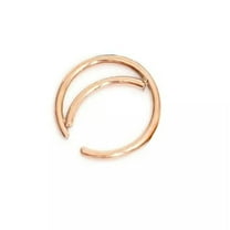 HOOUN 1Pcs Moon Shape Nose Hoop Fake Septum Nose Rings Helix Piercing Nose Rings -rose gold