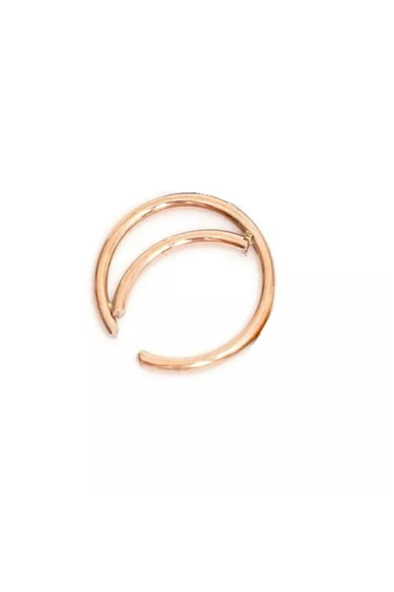 1Pcs Moon Shape Nose Hoop Fake Septum Nose Rings Helix Piercing Nose Rings -rose gold