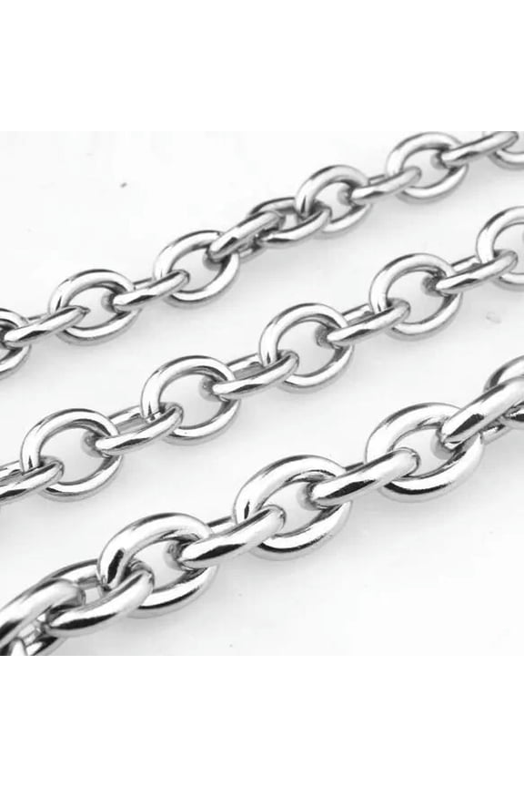1meter Huge Oval Link Chain Stainless Steel Jewelry Findings Chain Smooth Silver