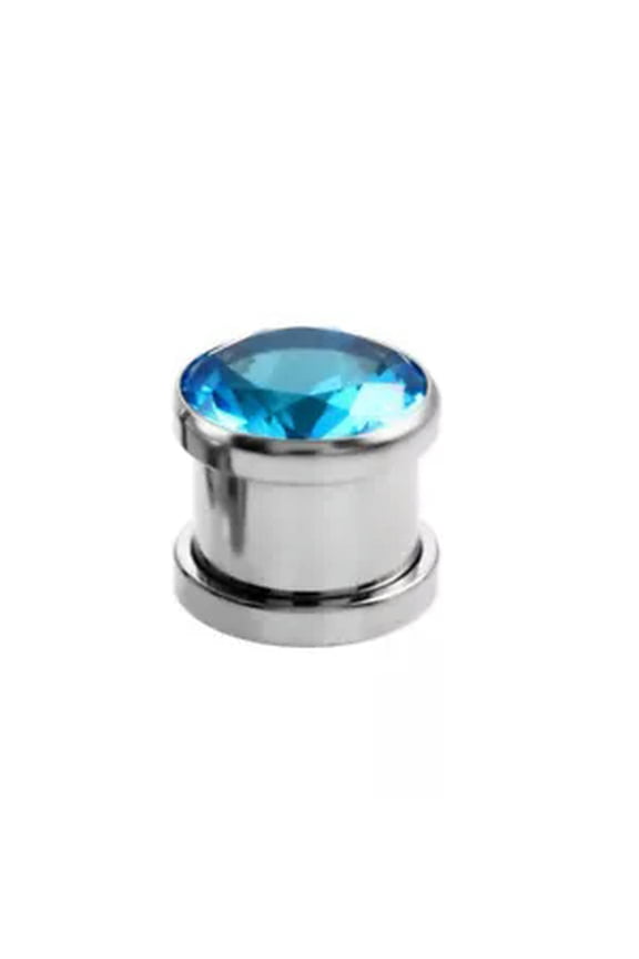 1pc Ear Tunnel Piercing Expander Earring Flesh Ear Plug Gauges Piercing Jewelry -blue-5mm