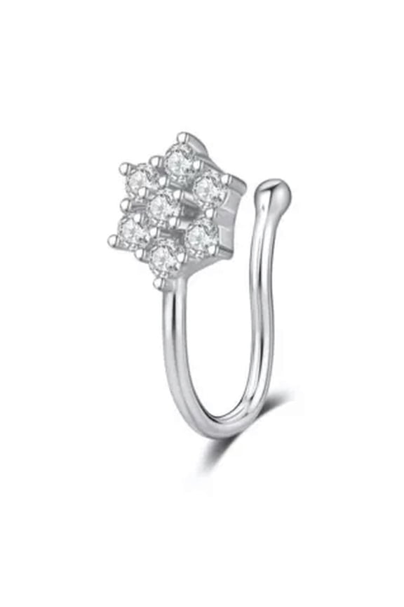 1pc Fake Piercing Nose Cuff Nose Ring Nose Clip Gem Crystal Non Pierced Jewelry-7