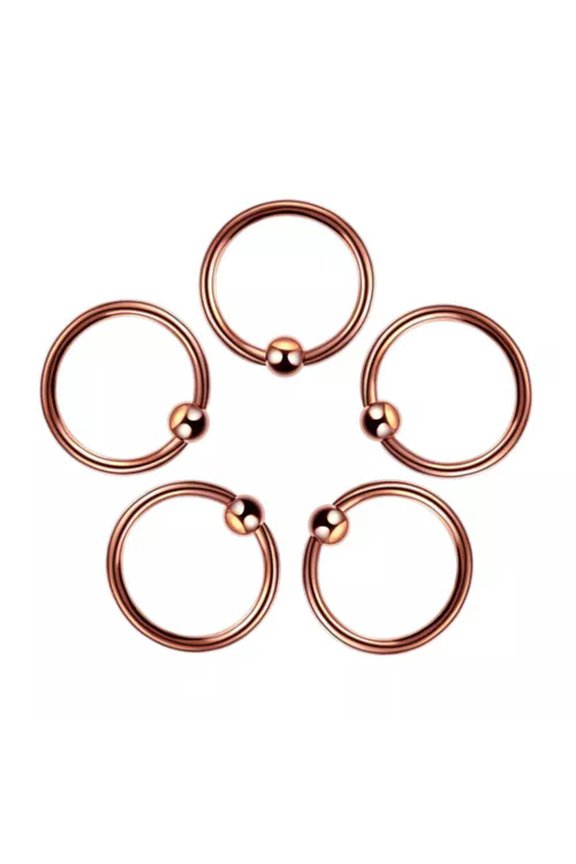 1pc Fixed Ball Captive Bead Rings Nipple Helix Tragus Septum Ear Piercings-rose gold-1.2*10mm