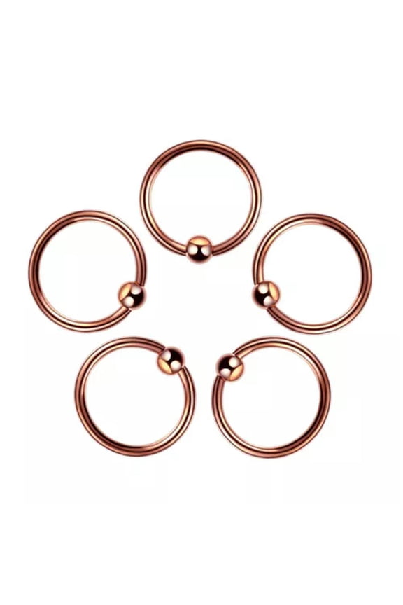 1pc Fixed Ball Captive Bead Rings Nipple Helix Tragus Septum Ear Piercings-rose gold-1.2*6mm