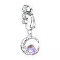 thumbnail image 1 of HOOUN 1pc Girls CZ False Navel Ring Dangle Navel Belly Button Ring Moon Navel Clip-Moon Planet, 1 of 7