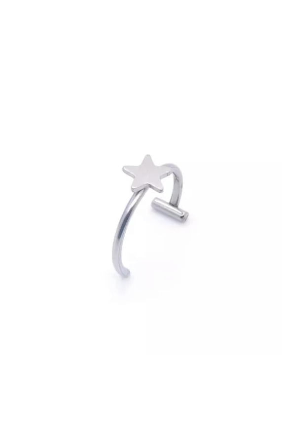 1pc Heart Lip Clip Cuff C-shaped Septum Piercing Fake Body Piercing Non Piercing-Silver D