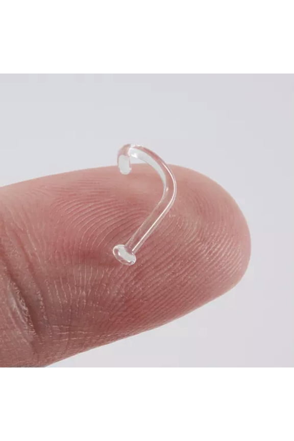 1pc Nose Ring Body Piercing Jewelry for Women Men Cartilage Nose Screw Glass-Transparent J