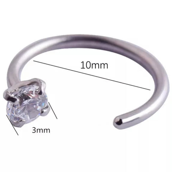 HOOUN 1pc Stainless Steel CZ Piercing Earring Studs Ear Bone Cartilage Helix Tragus-_-10mm