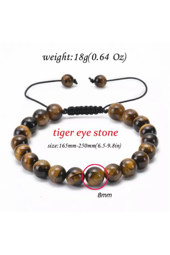 1pc Tibetan 3 Eye 9 Eye DZI Beaded Bracelets Guardian Protection Amulet Jewelry-Tiger eye bracelet
