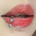 thumbnail image 1 of HOOUN 1pc Titanium Steel Lip Stud Labret Lip Ring Fashion Body Piercing Jewelry -Light Pink-1.2*8mm, 1 of 9