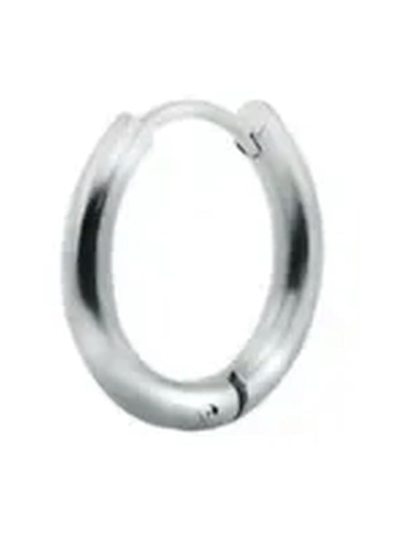 1pc Unisex Titanium Stainless Steel Small Round Hoop Sleeper Earrings Jewelry -silver-2*8mm