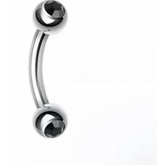 HOOUN 1pc Women Eyebrow Circular Nail Body Piercing Jewelry Stainless Steel Nail Rings-Black