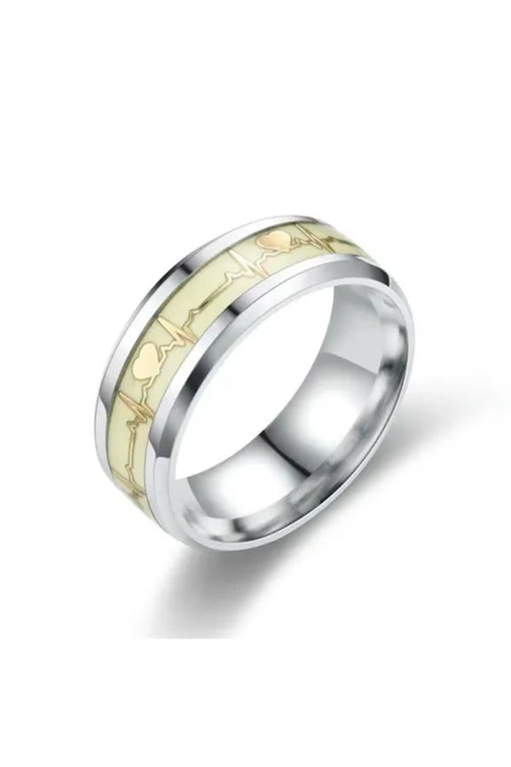 1pcs Luminous Glow Ring Glowing In The Dark Jewelry Rings For Women Men Gift-Gold-10