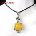 thumbnail image 1 of HOOUN 1x Crystal Bead Skeleton Pendant Ball Unisex Alloy Skull Necklace Gothic Healing-Yellow Agate-1PC (No Chain), 1 of 9