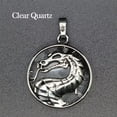 thumbnail image 1 of HOOUN 1x Natural Round Crystal Chinese Dragon Pendant Stone Jewelry Healing Reiki Gift-Clear Quartz-1PC (Random Pick), 1 of 9