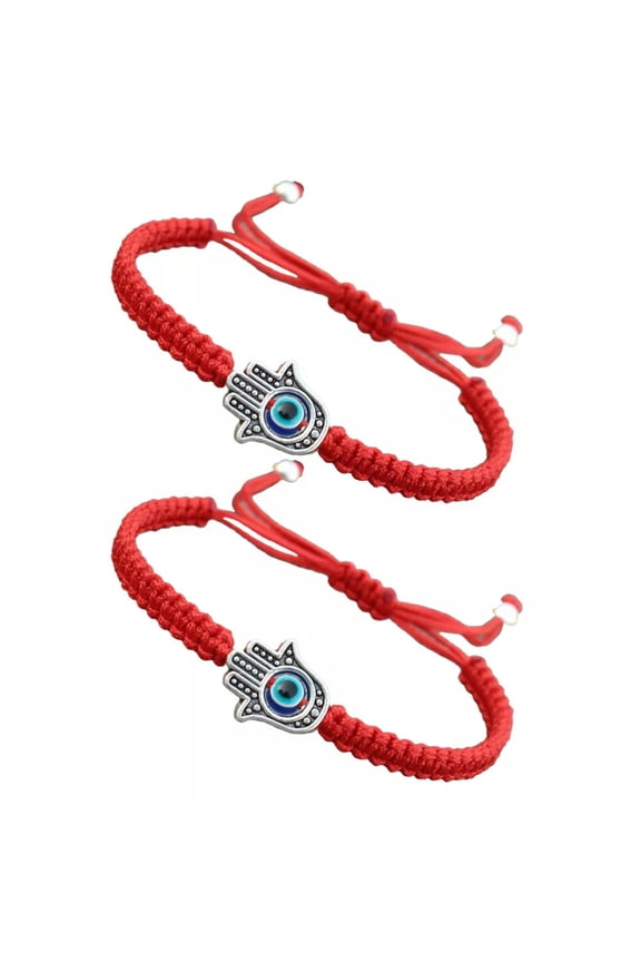 2 Pcs Blue Evil Eye Bracelets Devil Handmade One Size Fits All