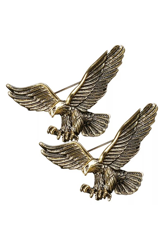 2 Pcs Eagle Brooch Pin Animal Pins Cardigan Enamel 4th of July Lapel Miss Man