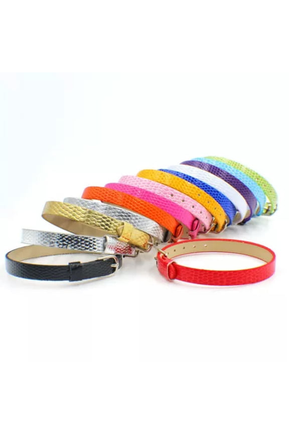 20 Mixed Color Faux Leather Bracelet Wristband Fit 10mm Slide Charm DIY Name