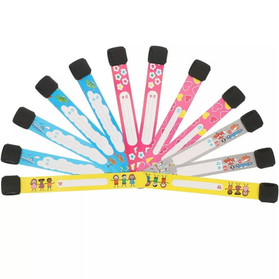 HOOUN 20 Pcs Reusable Identification Bracelets Kids Safety Id Bracelets
