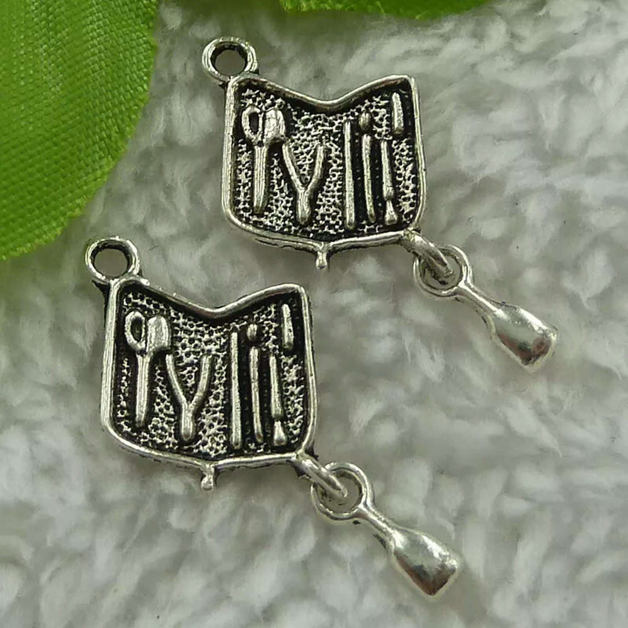 HOOUN 200 pcs tibet silver Nail Cut Kit charms pendant 30x14mm B1927