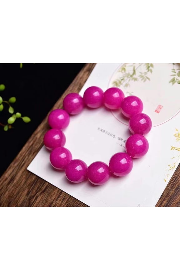20Mm Huge Natural Pink Sugilite Round Beads Stretch Bracelet 7.5'' Aaa+-pink