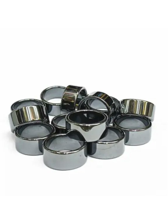 20pcs 10mm Natural Black Hematite Ring - Anxiety Balance Circulation