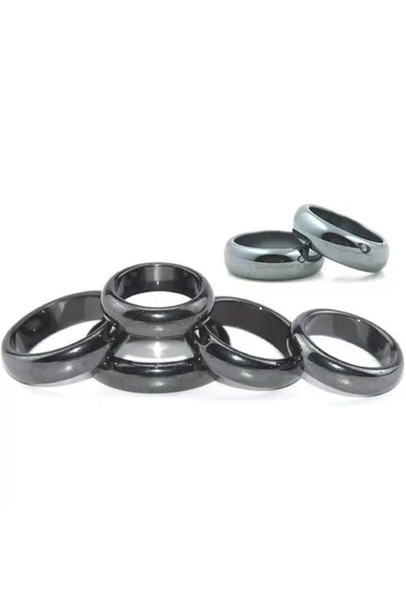 20pcs 6mm Natural Black Hematite Ring - Anxiety Balance Circulation