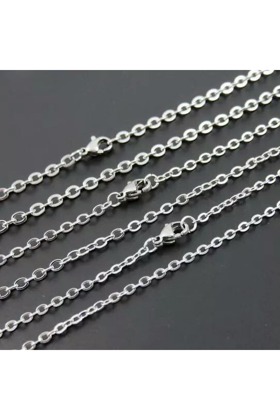 20pcs Lot Stainless Steel Tiny 1.5mm 18'' Women Necklace Link Chain Silver