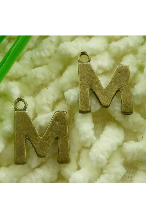 210 Pcs Bronze Plated M Charms Pendant 18X15MM S2122 DIY Jewelry Making