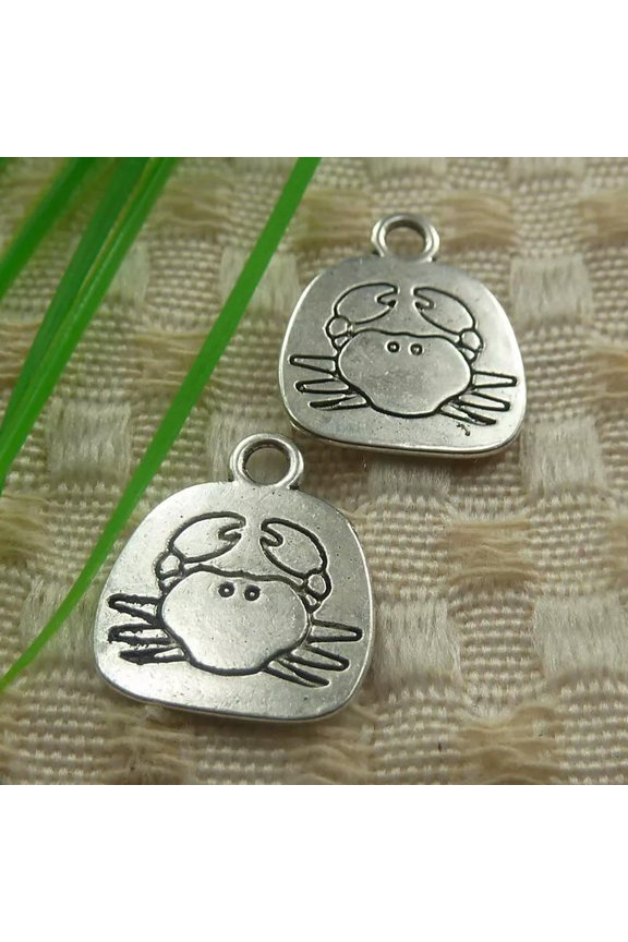 210 Pcs Tibetan Silver Crab Charms Pendant 17X15X1MM S4419 DIY Jewelry Making