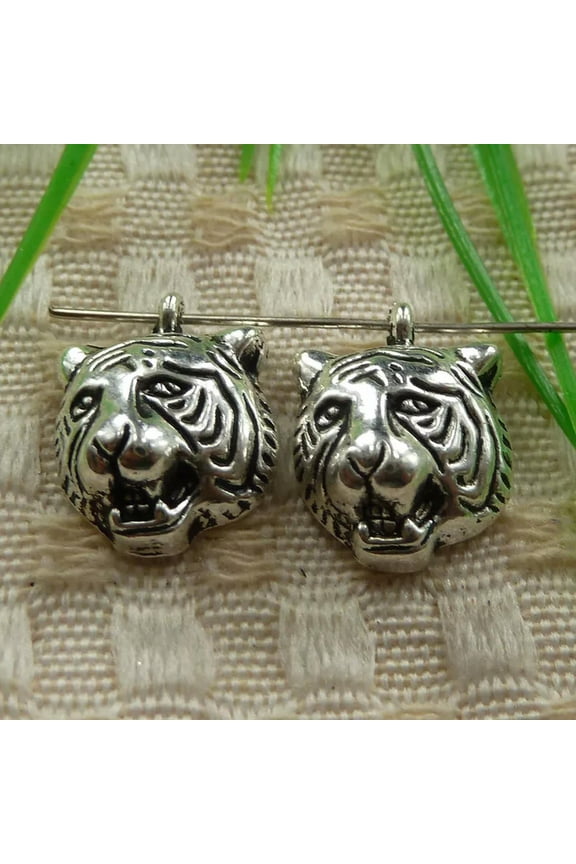210 Pcs Tibetan Silver Tiger Charms Pendant 17X14MM S4153 DIY Jewelry Making