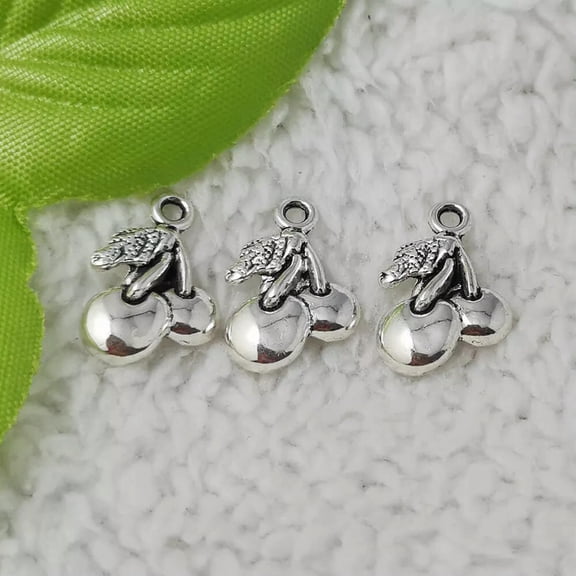 HOOUN 216 pcs tibet silver cherry charms pendant 18x12mm B5304