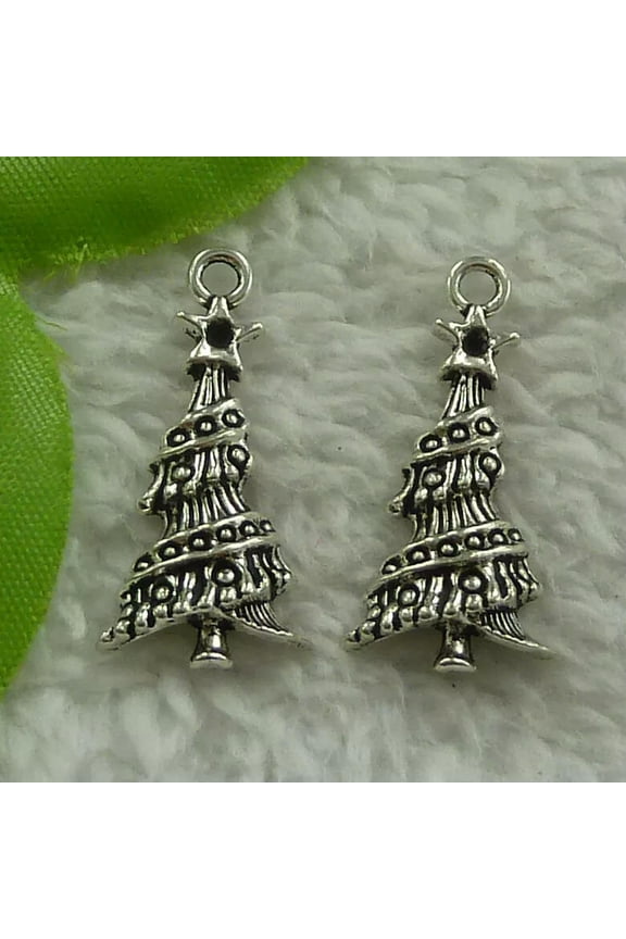 216 pcs tibet silver christmas tree charms pendant 30x14mm B4041
