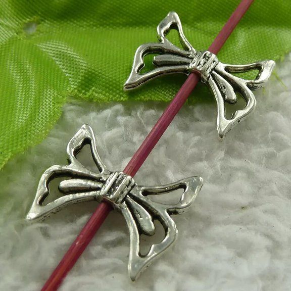 HOOUN 216 pieces tibet silver bowknot spacers 20x17mm B3797
