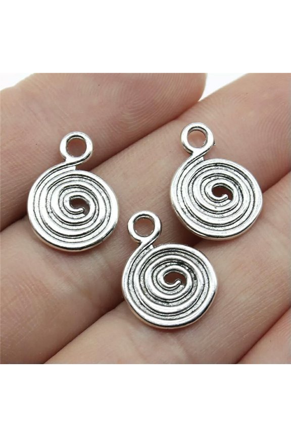 250 Pcs Tibet Silver Whirlpool Charms Pendants 17X12MM 0.8g Diy Crafts Accessory