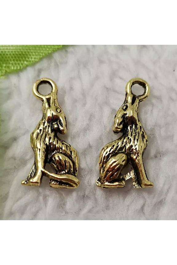252 pcs gold plated rabbit charms 21x10mm B5079