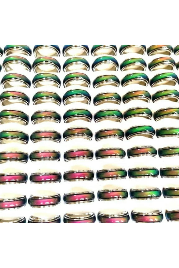 25pcs Spinner Mood Ring Emotion Feeling Changeable Temperature Change Color Ring