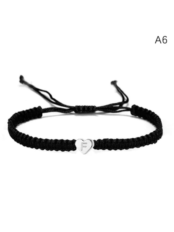 26 Letter Heart Bracelets For Women Men A-Z Initials Name Braided Rope Bracel:yq-A6