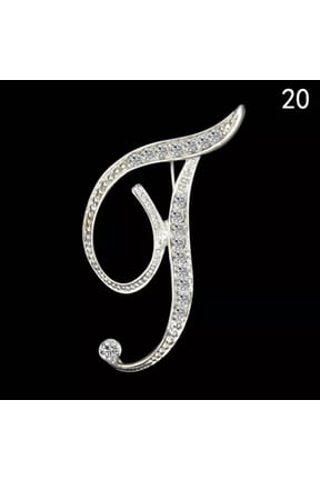 26 Letters Crystal Rhinestone Alphabet Brooch Pin Wedding Women Jewelry Gift-T