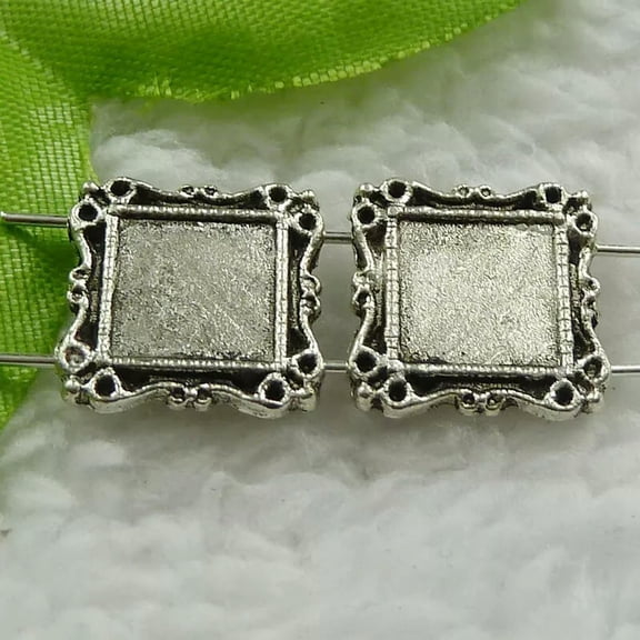 HOOUN 260 pcs tibet silver square spacers 14x14mm B987