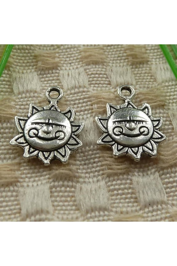 270 Pcs Tibetan Silver Sun Smiling Face Charms 16X12MM S4222 DIY Jewelry Making