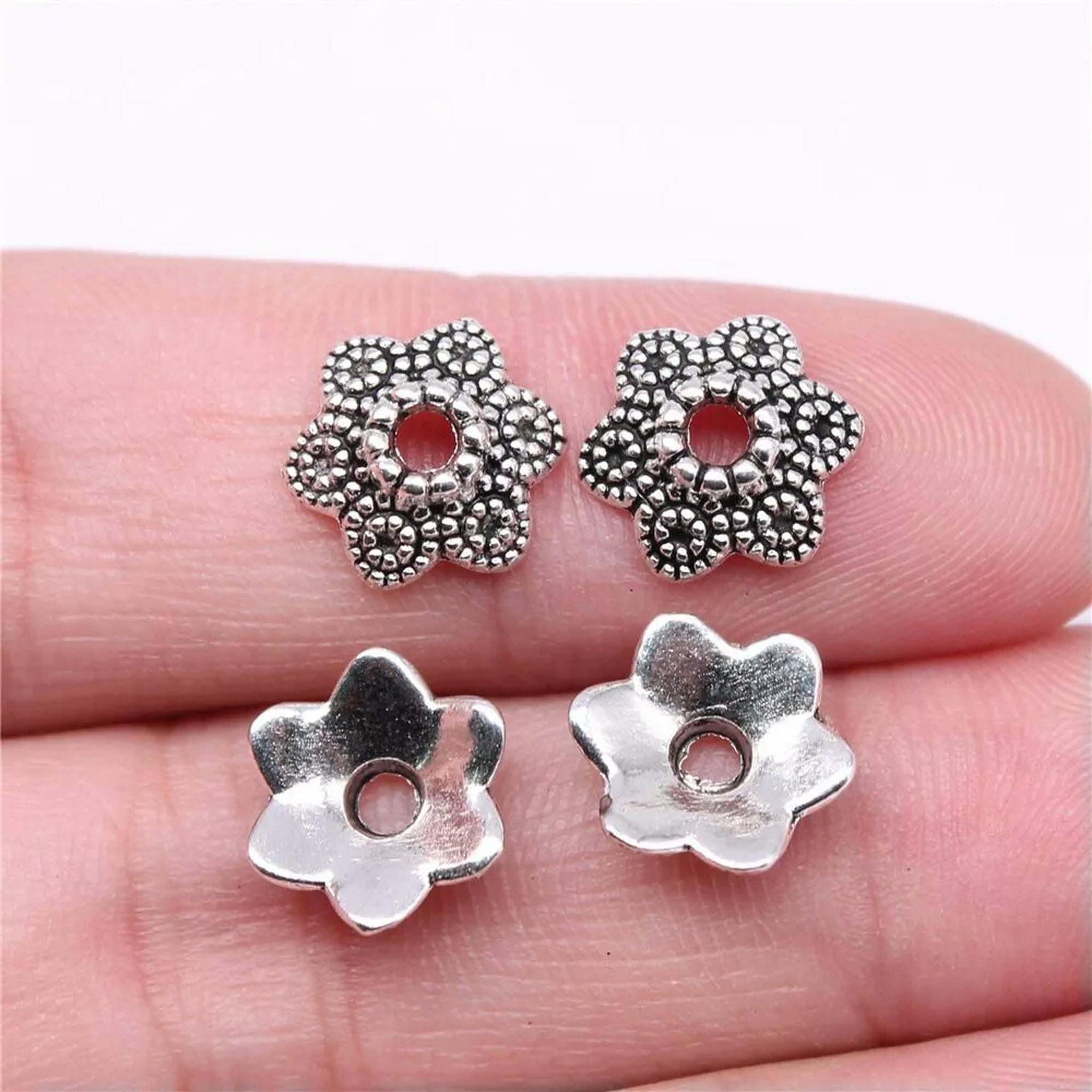 HOOUN 280 Pcs Antique SilverBead Caps 10x10x4MM B15879