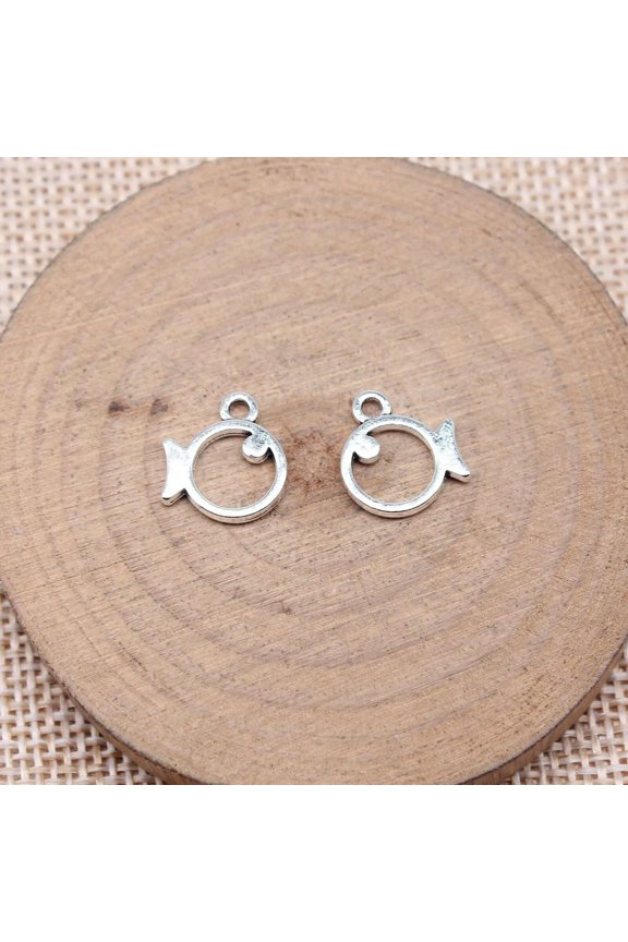 280 Pcs Tibetan Silver Fish Charms Pendant 13x12MM DIY Jewelry Making C15701