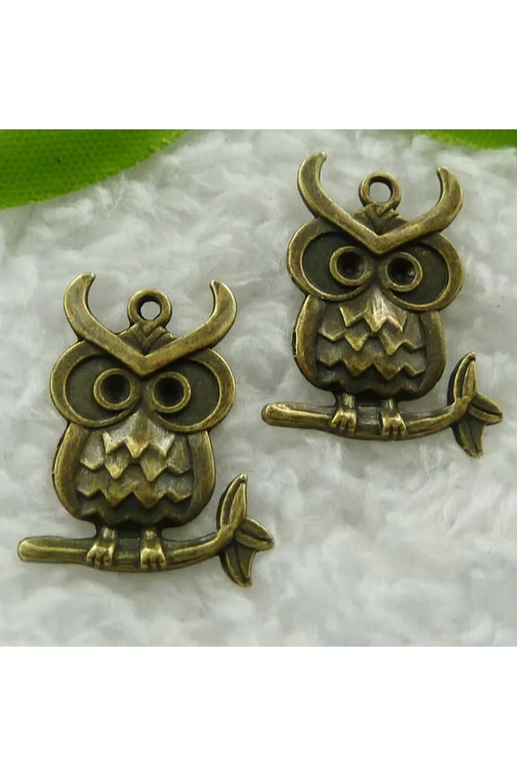 280 pcs bronze plated owl charms 23x18mm B851