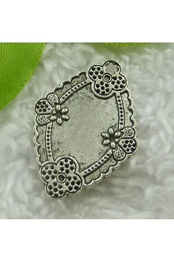 280 pcs tibet silver mirror charms 31X22mm B2170