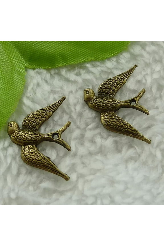 280pcs bronze plated bird charms 25X17mm B3083