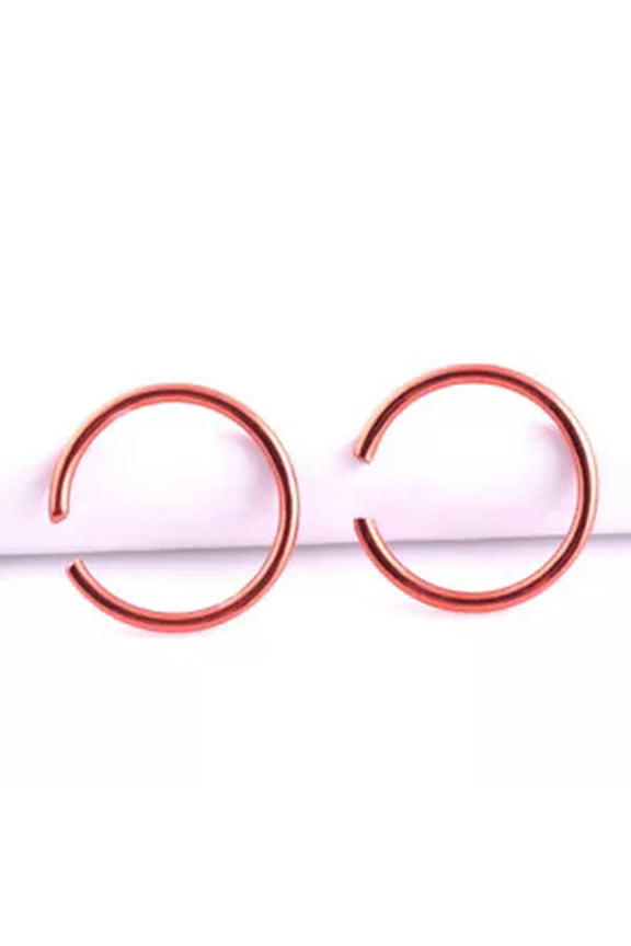 2PCS Nose Ring Nose Lip Hoop Ear Piercing Stainless Steel Fashion Body Piercing-red