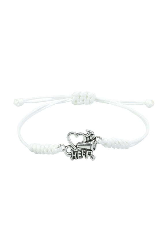 2Pcs Cheerleading Movement Cheers Refueling Wax Thread Textile Alloy Bracelets-2-2PCS