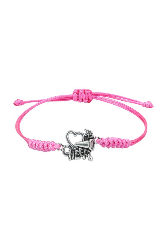 2Pcs Cheerleading Movement Cheers Refueling Wax Thread Textile Alloy Bracelets-3-2PCS