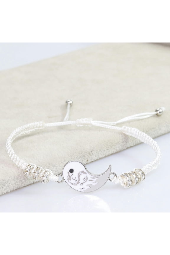 2Pcs Dragon Totem Tai Chi Lovers Bracelet Yin Yang Handmade Woven Hand Rope-2-2PCS