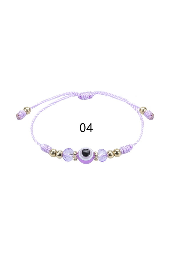 2Pcs Resin Demon's Eye Crystal Boy Girl Lucky Hand Rope Adjusted Weave Bracelets-4-2PCS